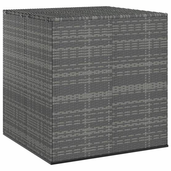 Boîte à coussins coffre de rangement de jardin résine tressée 100 x 97,5 x 104 cm gris - Image 2