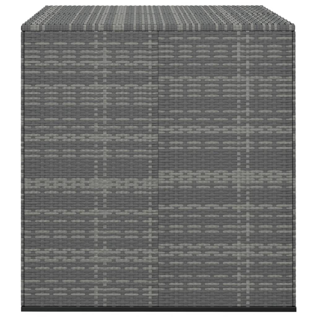 Boîte à coussins coffre de rangement de jardin résine tressée 100 x 97,5 x 104 cm gris - Image 3