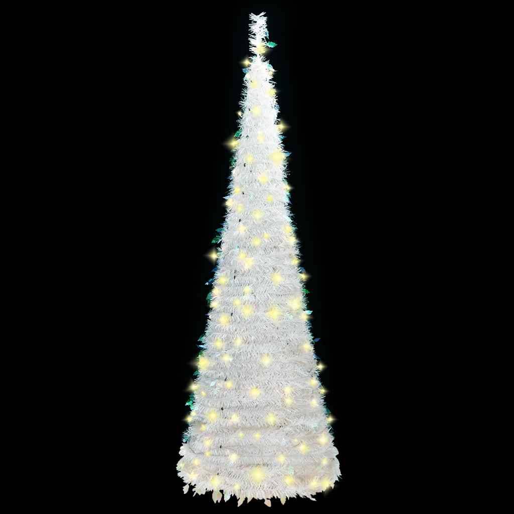 ComfortXL - Grand Sapin de Noël Artificiel Escamotable Pré-éclairé 200 LED Blanc 210 cm – ComfortXL Outdoor Living - Image 2