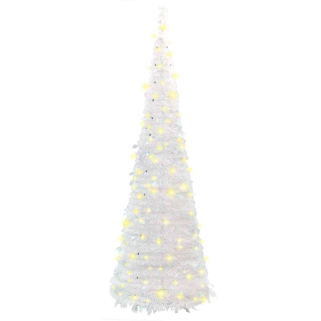 ComfortXL - Grand Sapin de Noël Artificiel Escamotable Pré-éclairé 200 LED Blanc 210 cm – ComfortXL Outdoor Living - Image 5