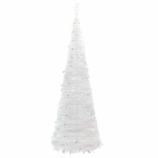ComfortXL - Grand Sapin de Noël Artificiel Escamotable Pré-éclairé 200 LED Blanc 210 cm – ComfortXL Outdoor Living - Image 6
