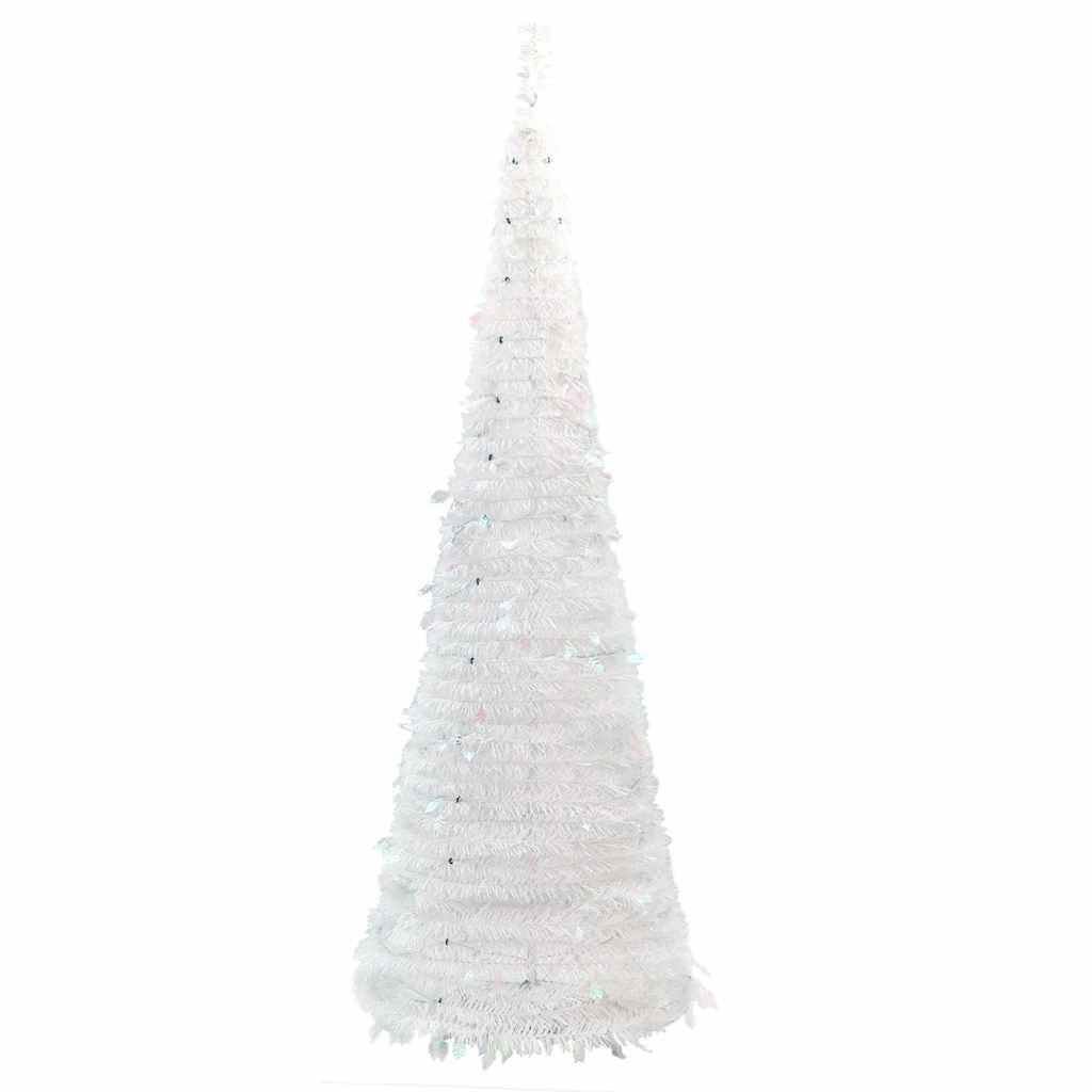 ComfortXL - Grand Sapin de Noël Artificiel Escamotable Pré-éclairé 200 LED Blanc 210 cm – ComfortXL Outdoor Living - Image 6