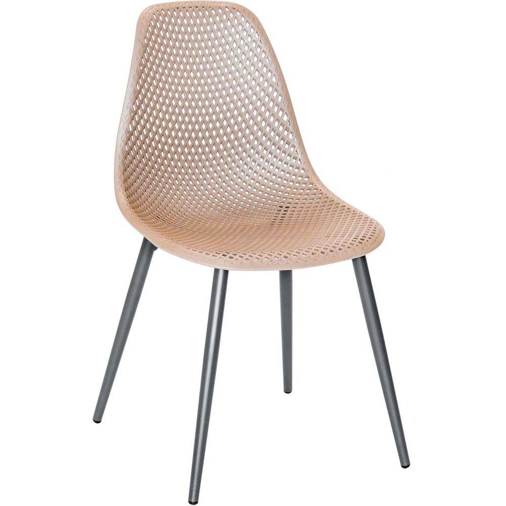 Chaise en aluminium et assise en résine Malte (Lot de 2) Noir et taupe - Imagen 4