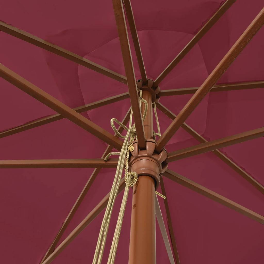 PANGIVO - Parasol de jardin bois rouge bordeaux 300 x 300 x 273 cm - PANGIVO - Image 5