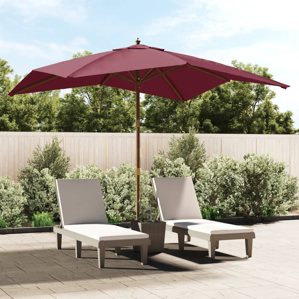 PANGIVO - Parasol de jardin bois rouge bordeaux 300 x 300 x 273 cm - PANGIVO - Image 1