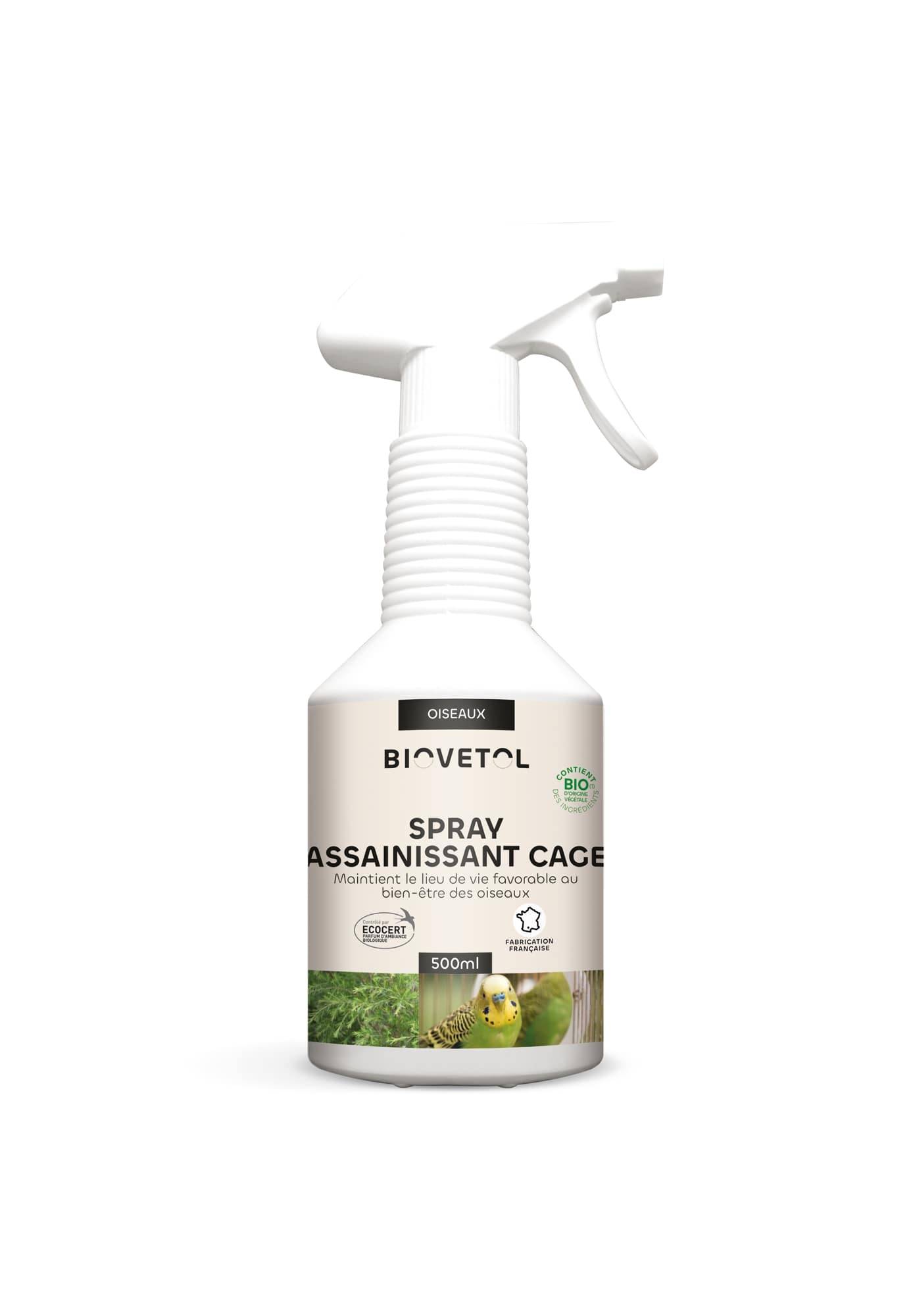 Biovetol - Spray assainissant cage Bio Oiseaux - 500ml - Image 1
