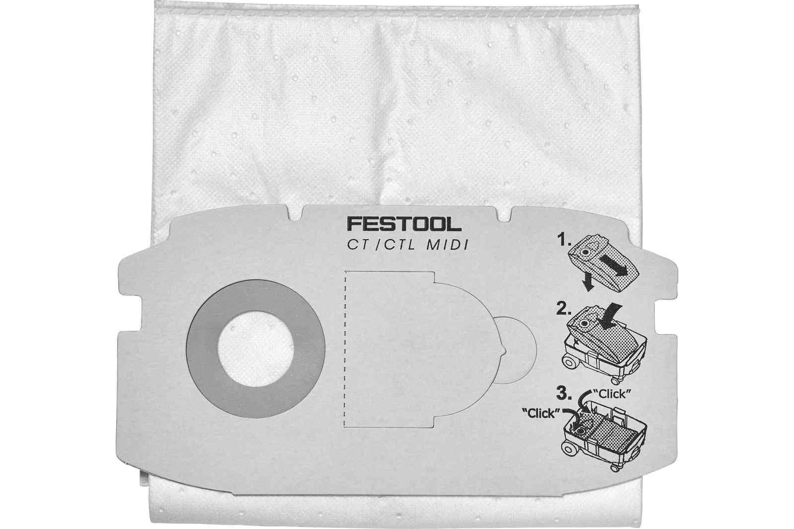 Sac filtre SELFCLEAN pour aspirateur FIS-CTL MIDI 5 pièces - FESTOOL - 498411