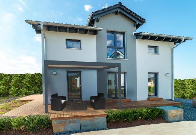 Pergola Bioclimatique Adossée Motorisée Aluminium 4x3 Anthracite O ORIAL France - Image 1