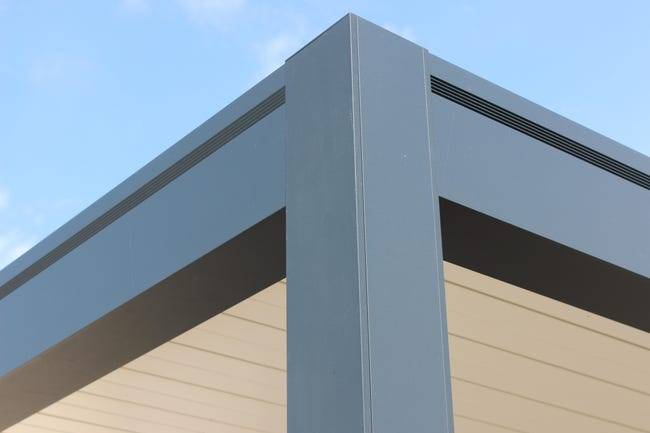 Pergola Bioclimatique Adossée Motorisée Aluminium 4x3 Anthracite O ORIAL France - Image 5