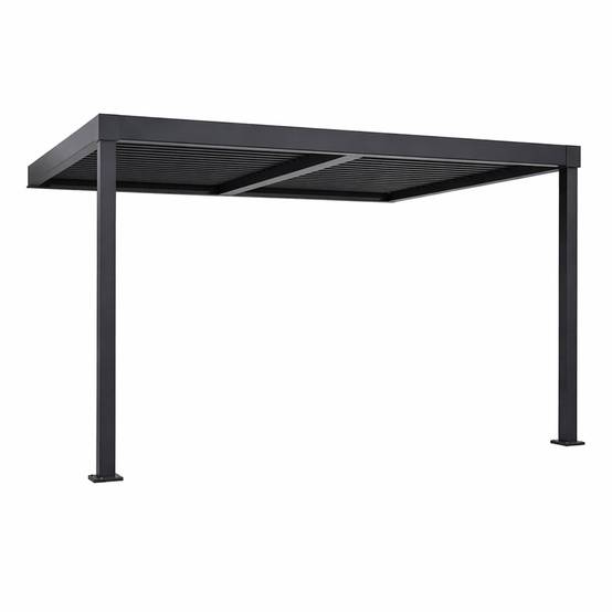 Pergola bioclimatique adossée en aluminium noir 3x3m SIFNOS - Image 1