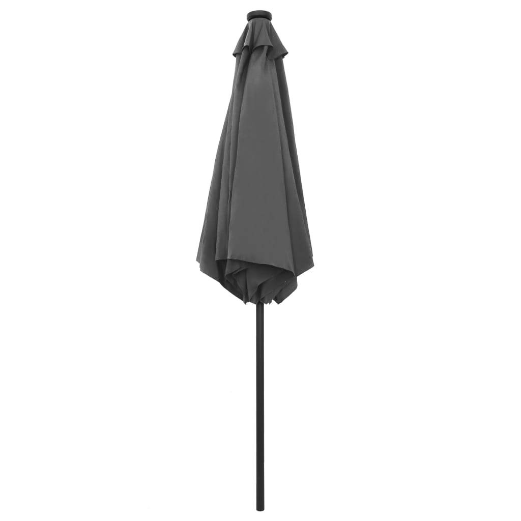 Helloshop26 - Parasol avec led et mât en aluminium 270 cm anthracite - Imagen 4