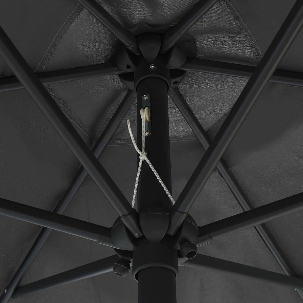 Helloshop26 - Parasol avec led et mât en aluminium 270 cm anthracite - Imagen 5