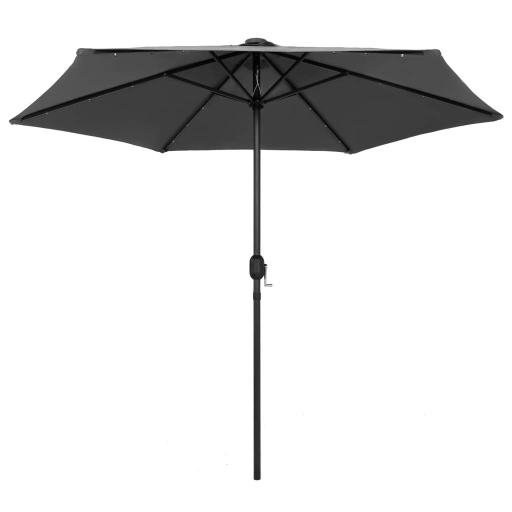 Helloshop26 - Parasol avec led et mât en aluminium 270 cm anthracite - Imagen 2
