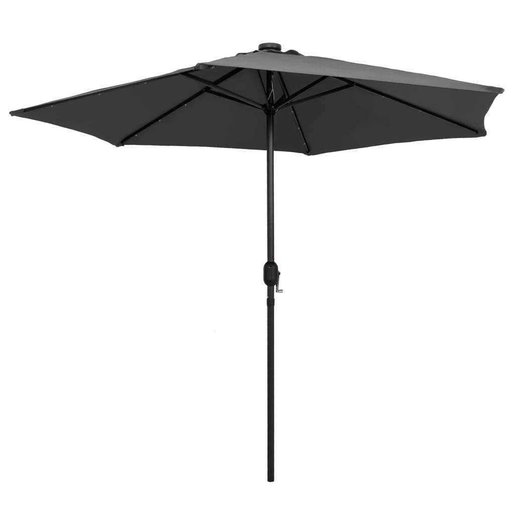 Helloshop26 - Parasol avec led et mât en aluminium 270 cm anthracite - Imagen 3