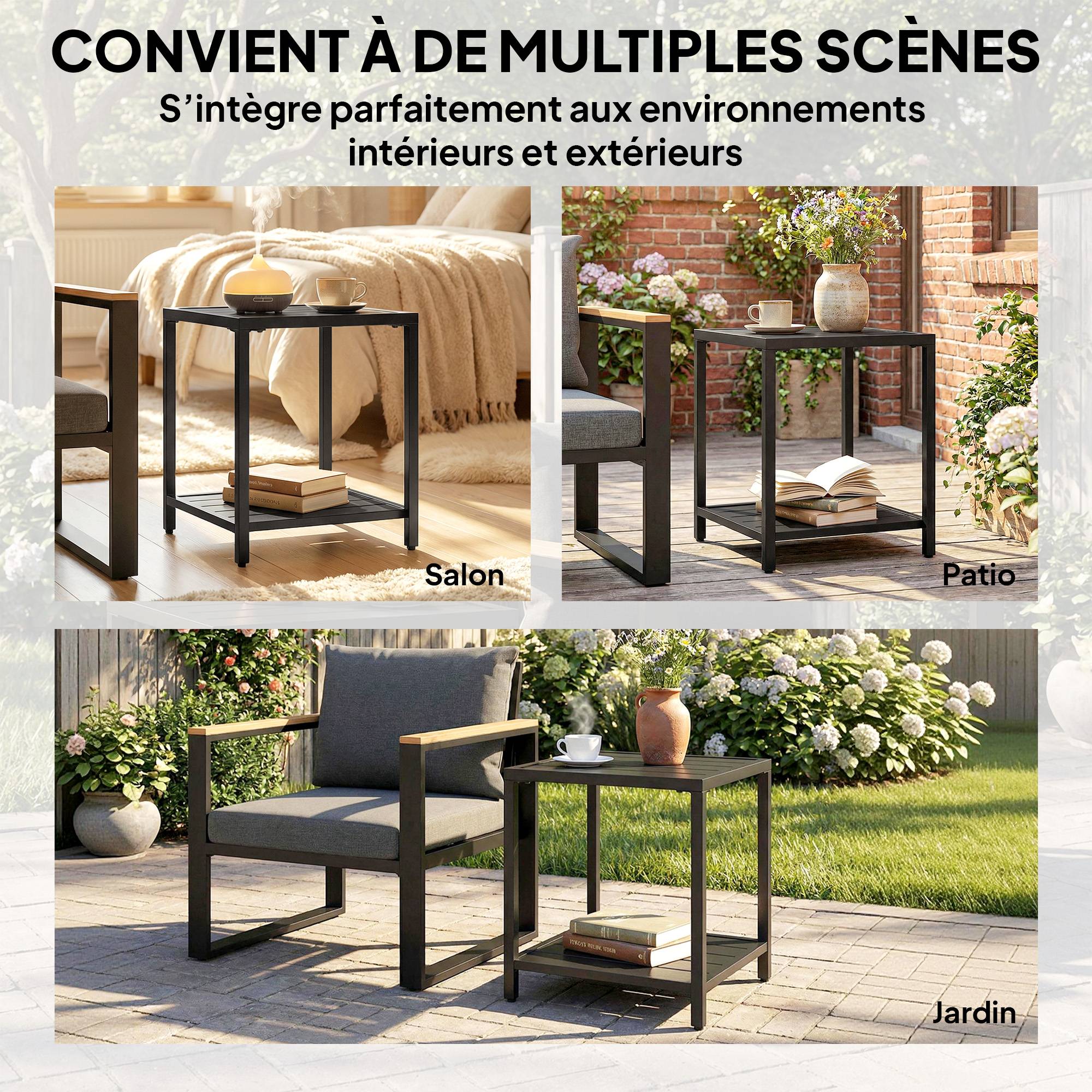 PANGIVO - Table basse de jardin acier noir 45 x 45 x 54 cm - PANGIVO - Image 10