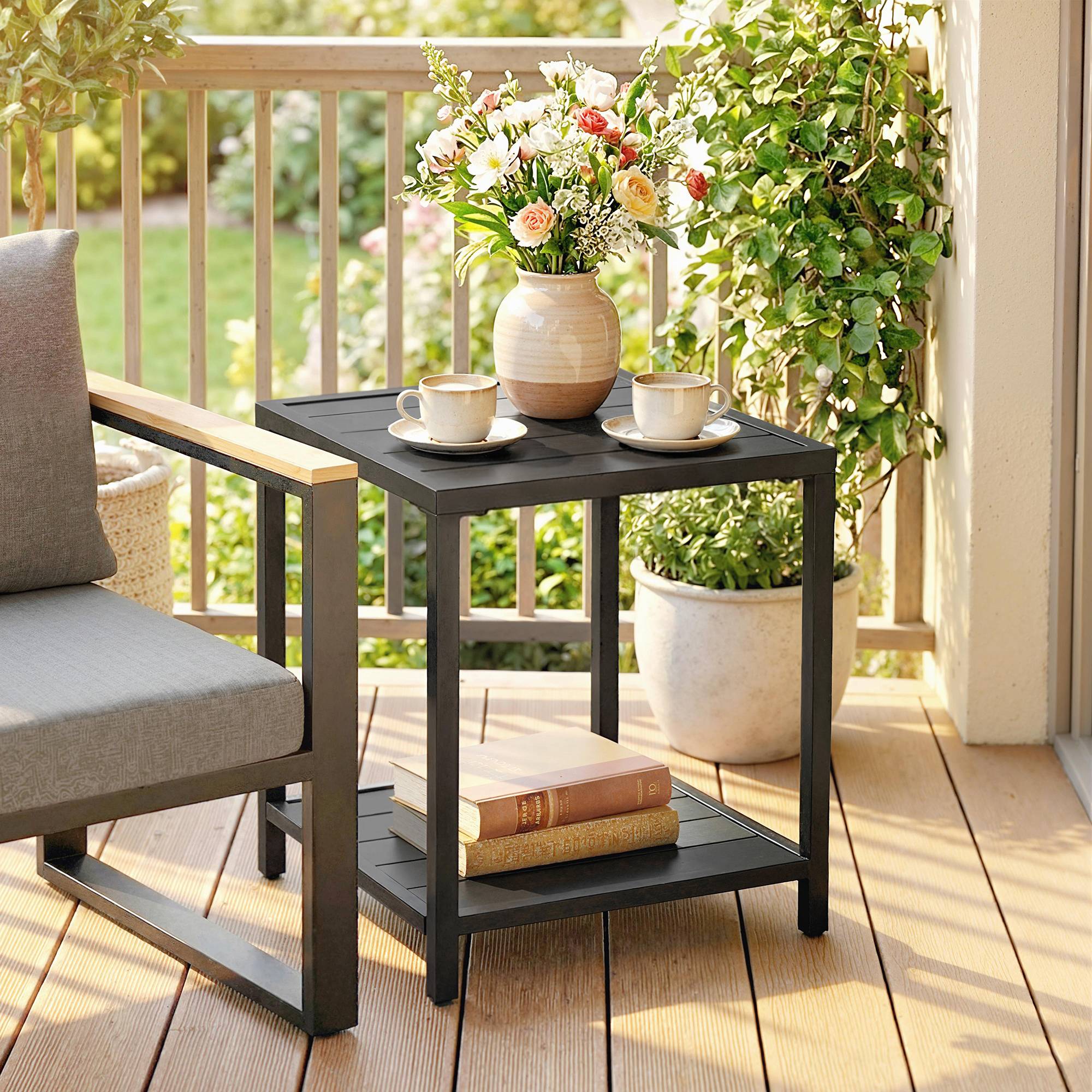 PANGIVO - Table basse de jardin acier noir 45 x 45 x 54 cm - PANGIVO - Image 3