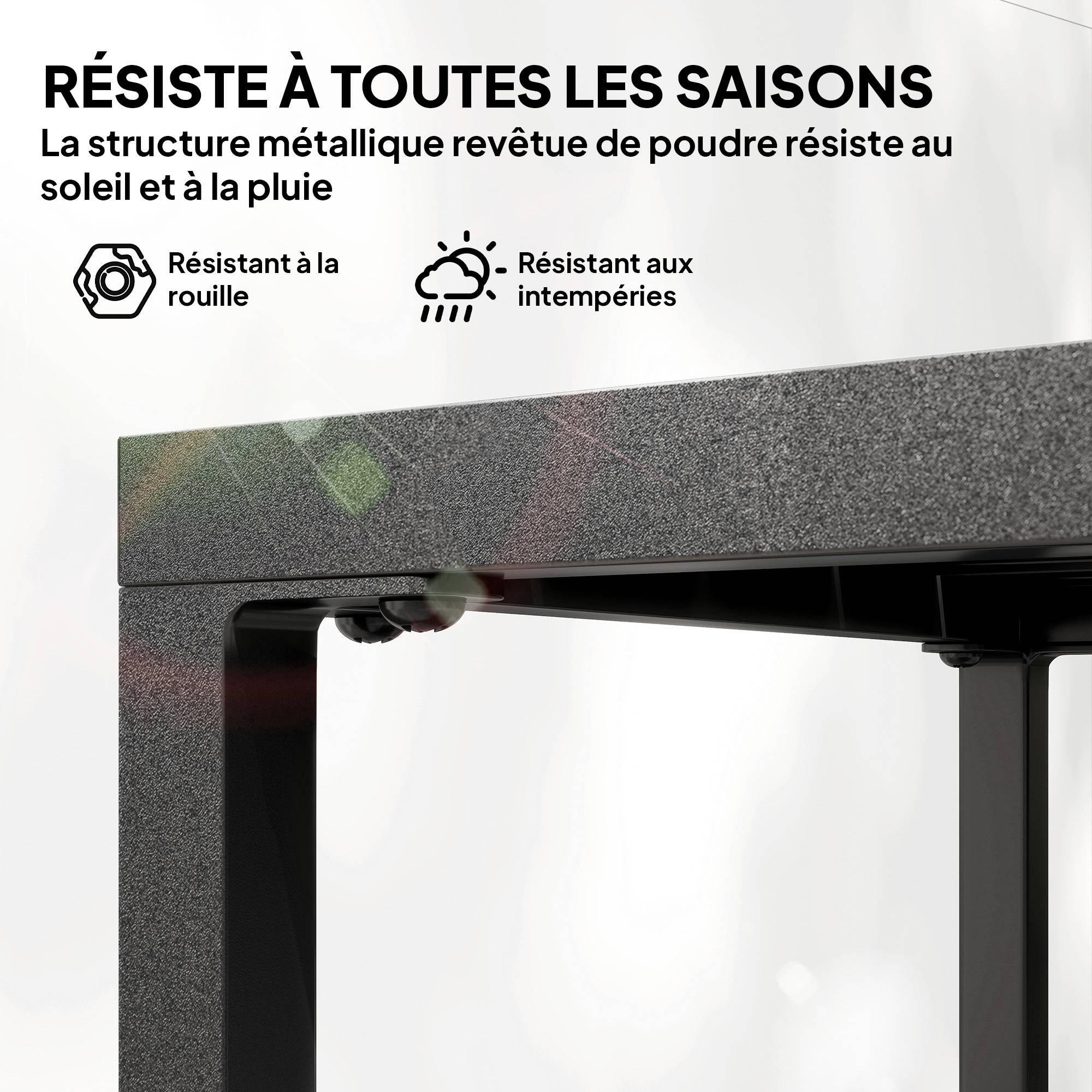 PANGIVO - Table basse de jardin acier noir 45 x 45 x 54 cm - PANGIVO - Image 7