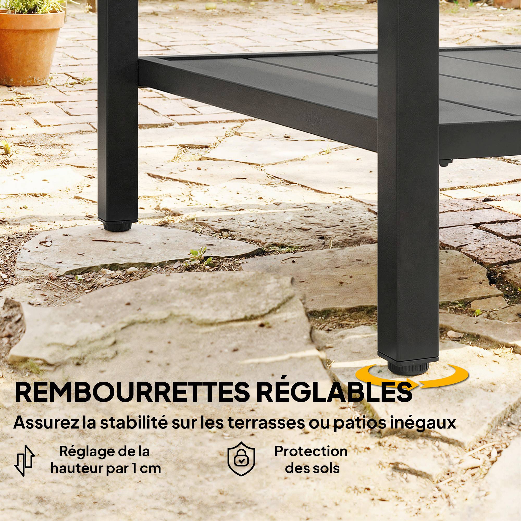 PANGIVO - Table basse de jardin acier noir 45 x 45 x 54 cm - PANGIVO - Image 9