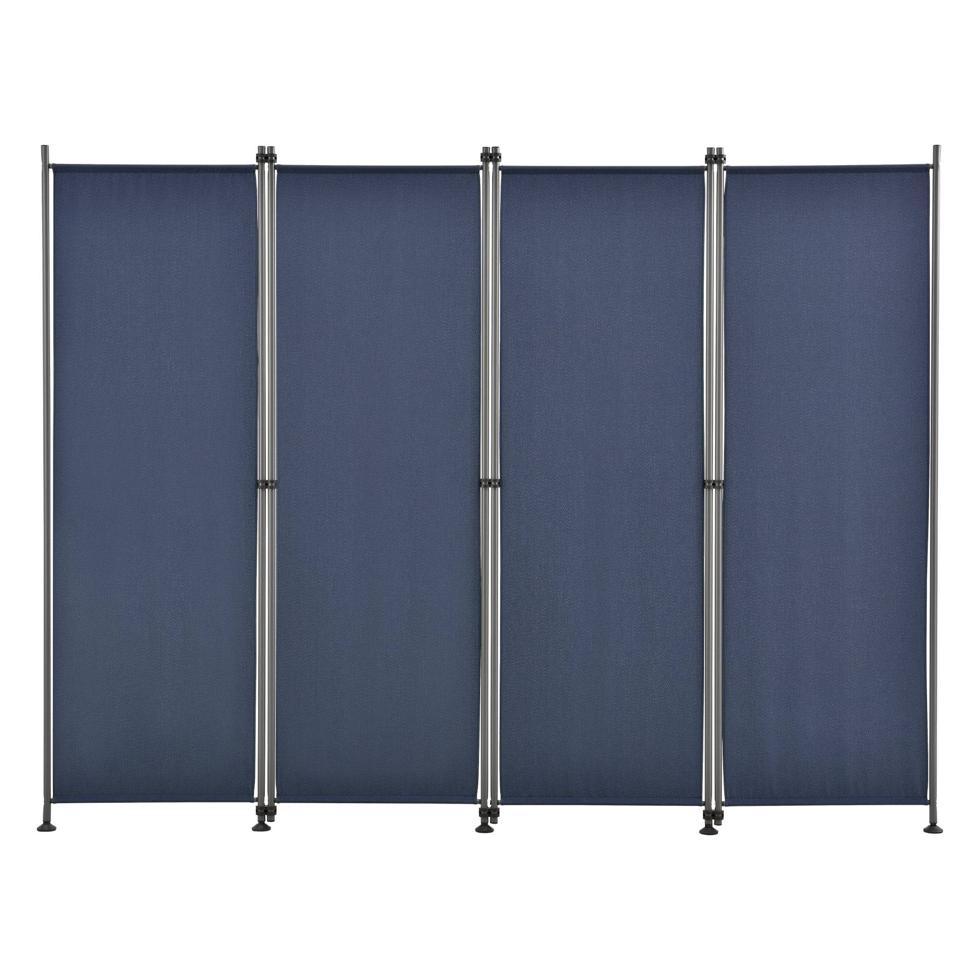 Helloshop26 - Brise-vue à 4 panneaux polyester 215 x 170 cm bleu foncé - Imagen 5