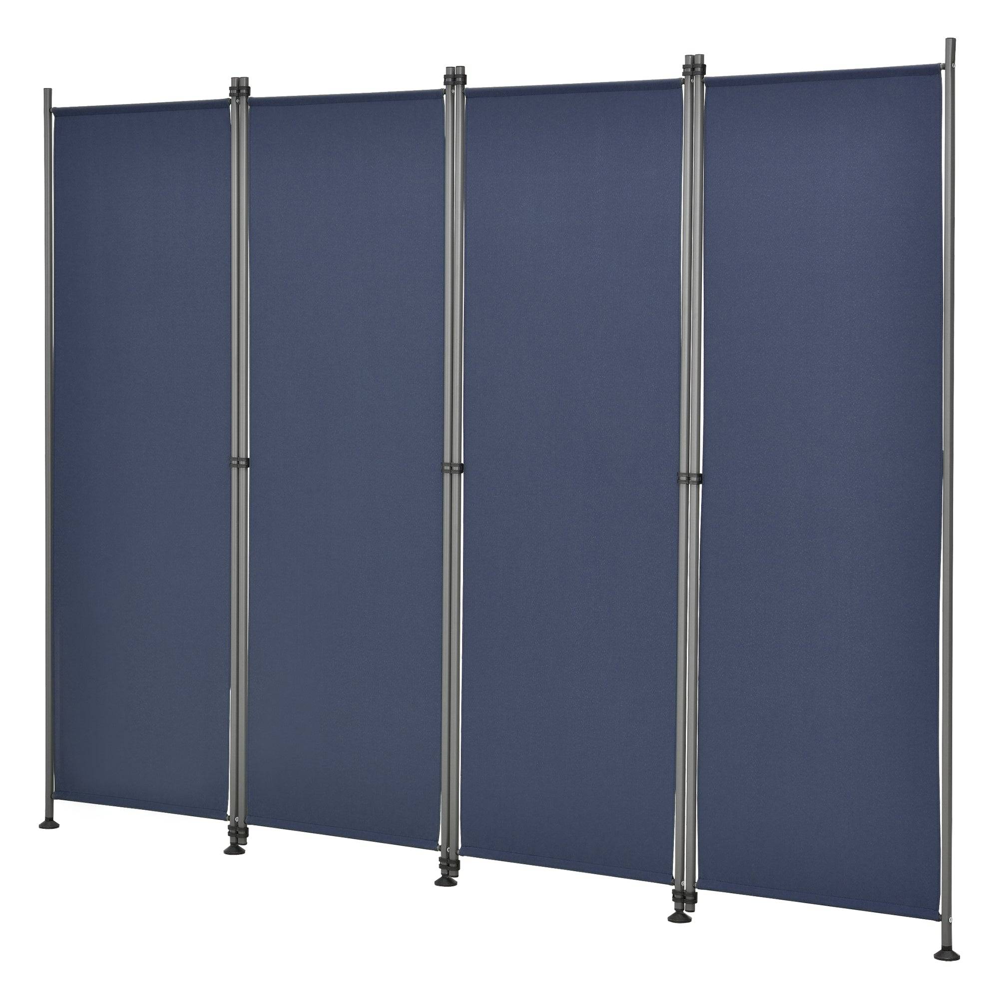 Helloshop26 - Brise-vue à 4 panneaux polyester 215 x 170 cm bleu foncé - Imagen 3