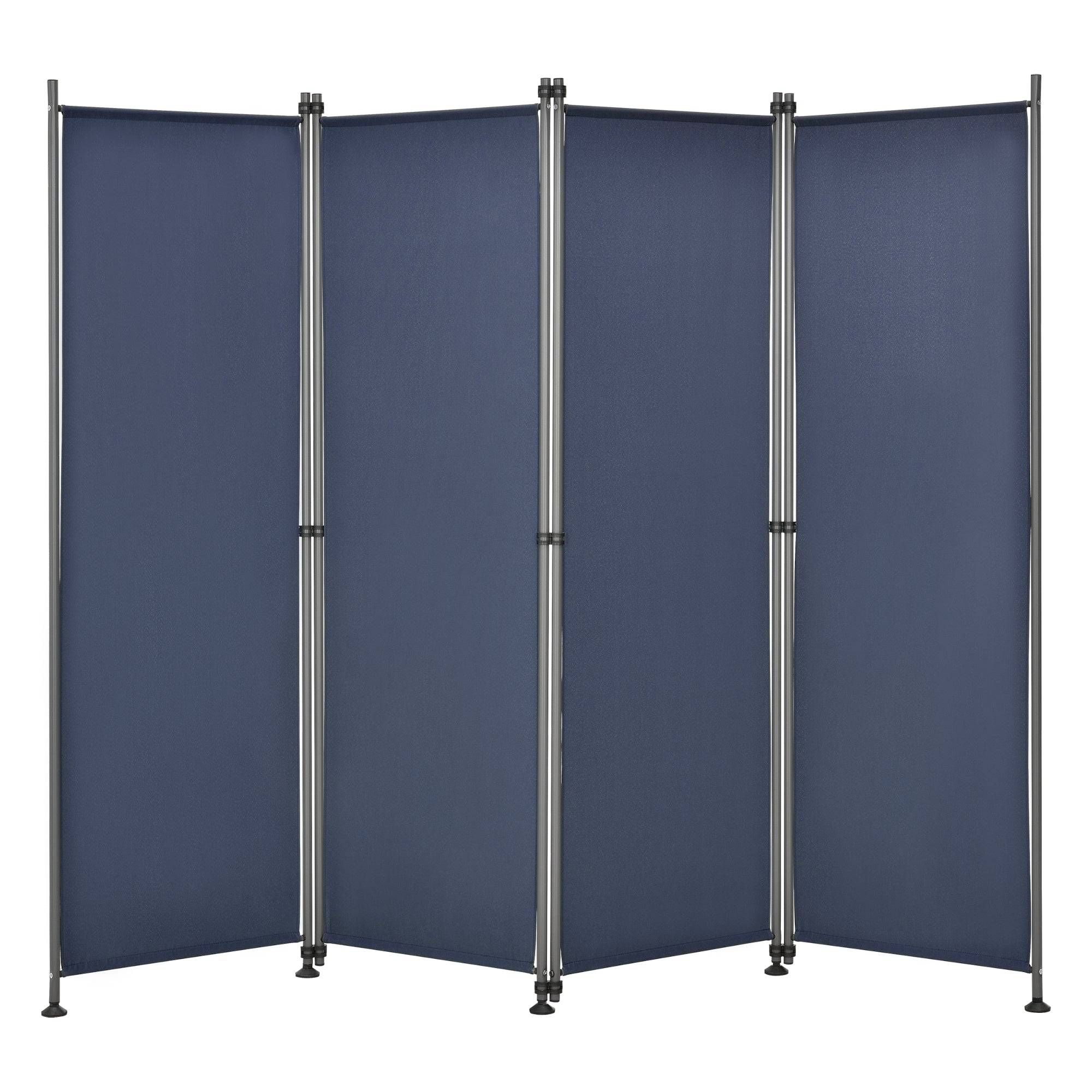 Helloshop26 - Brise-vue à 4 panneaux polyester 215 x 170 cm bleu foncé - Imagen 1