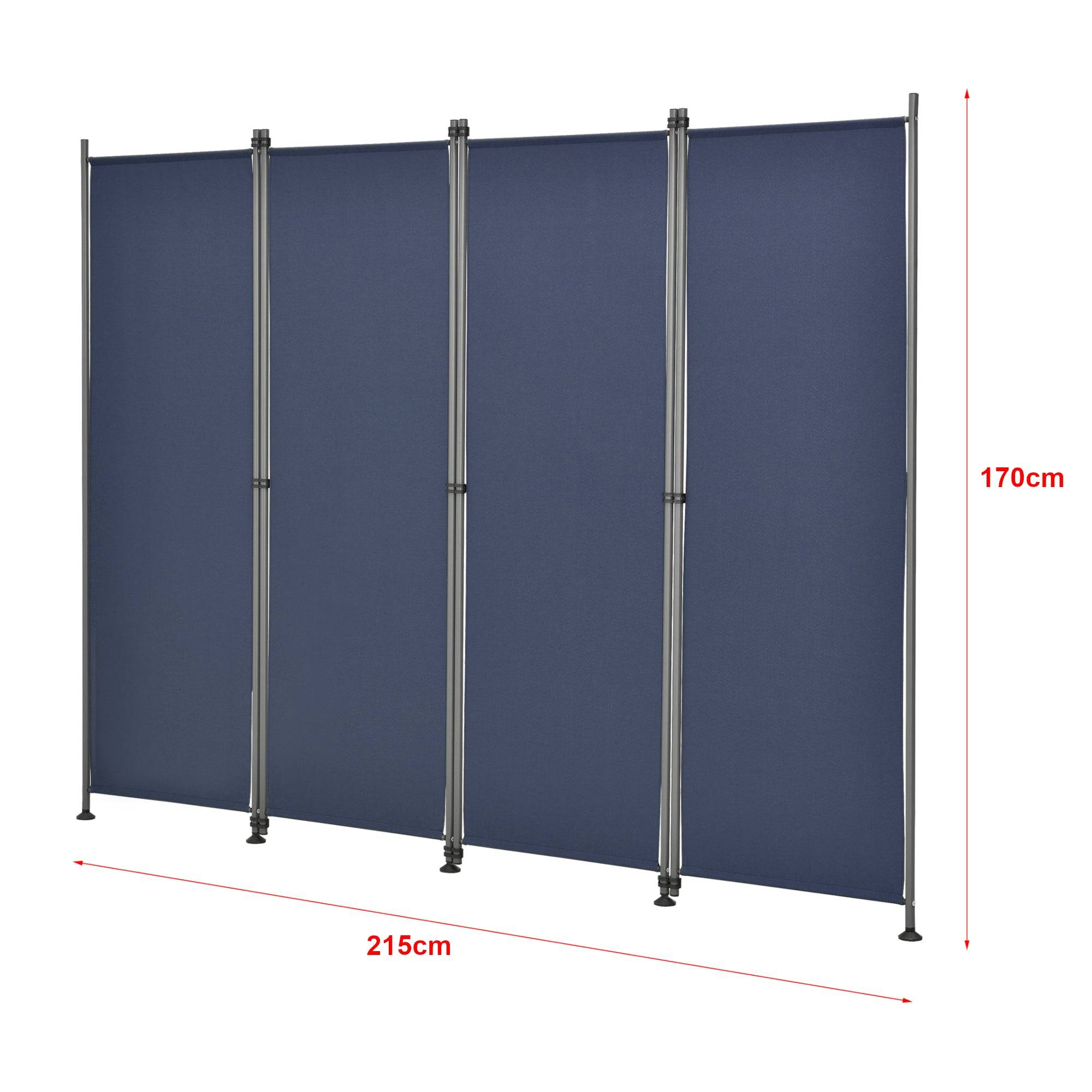 Helloshop26 - Brise-vue à 4 panneaux polyester 215 x 170 cm bleu foncé - Imagen 4