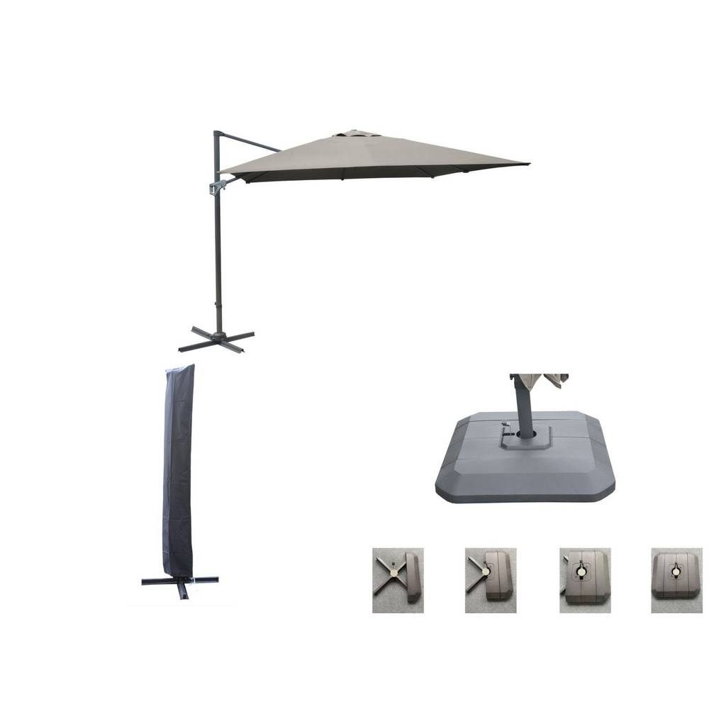 Proloisirs - Set d'ombrage complet (1 parasol déporté NH 3x3 + 1 housse + 1 lestage) - taupe PROLOISIRS - Image 1