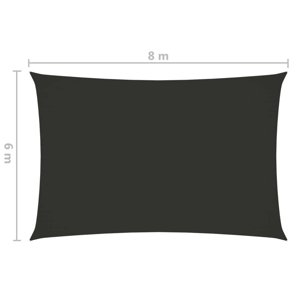 Helloshop26 - Voile d'ombrage parasol tissu oxford rectangulaire 6 x 8 m anthracite - Imagen 6