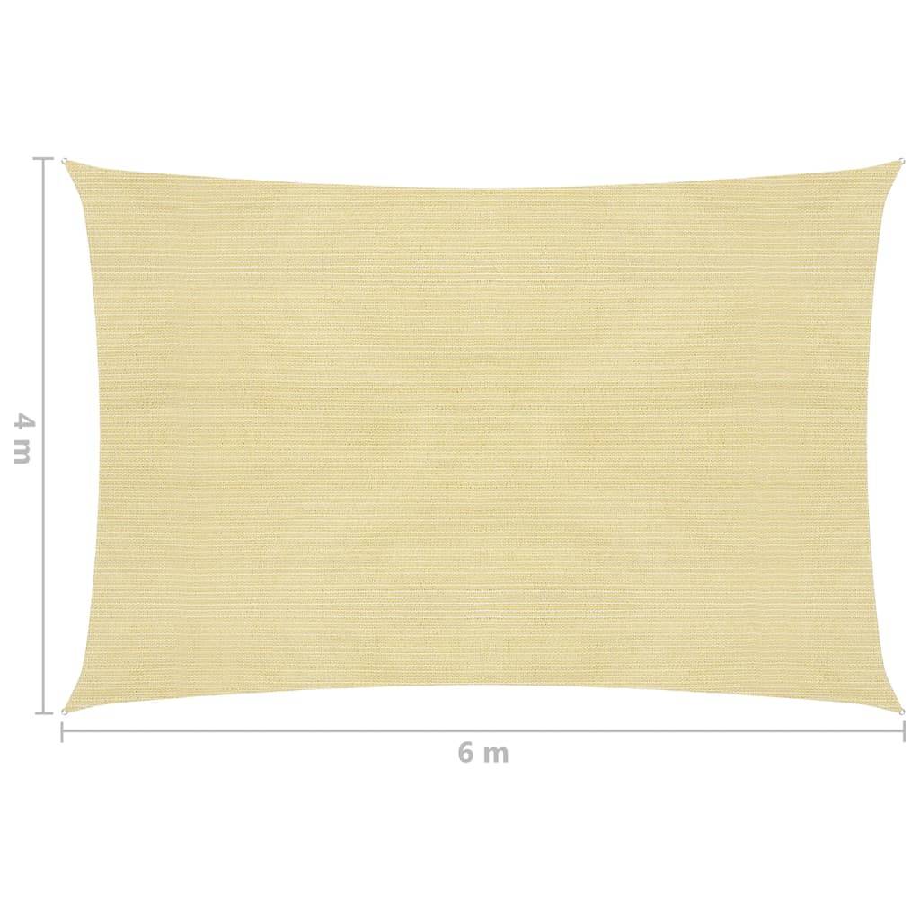 Helloshop26 - Parasol en pehd rectangulaire 4 x 6 m beige - Imagen 6