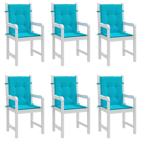 Coussins de chaise à dossier bas polyester turquoise 100 x 50 x 4 cm, poids:2.9kg - PANGIVO - Image 4