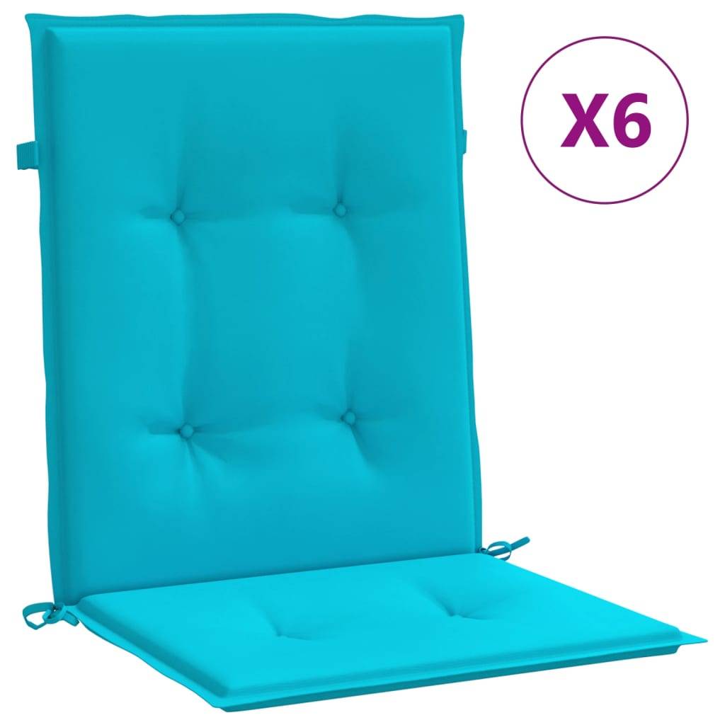 Coussins de chaise à dossier bas polyester turquoise 100 x 50 x 4 cm, poids:2.9kg - PANGIVO - Image 2