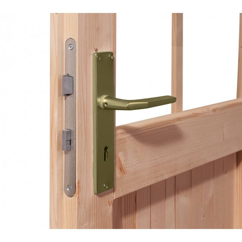 Abri de jardin adossé 6,26m² Wandlitz 4 Karibu bois massif vitrifié gris avec embase - Image 7