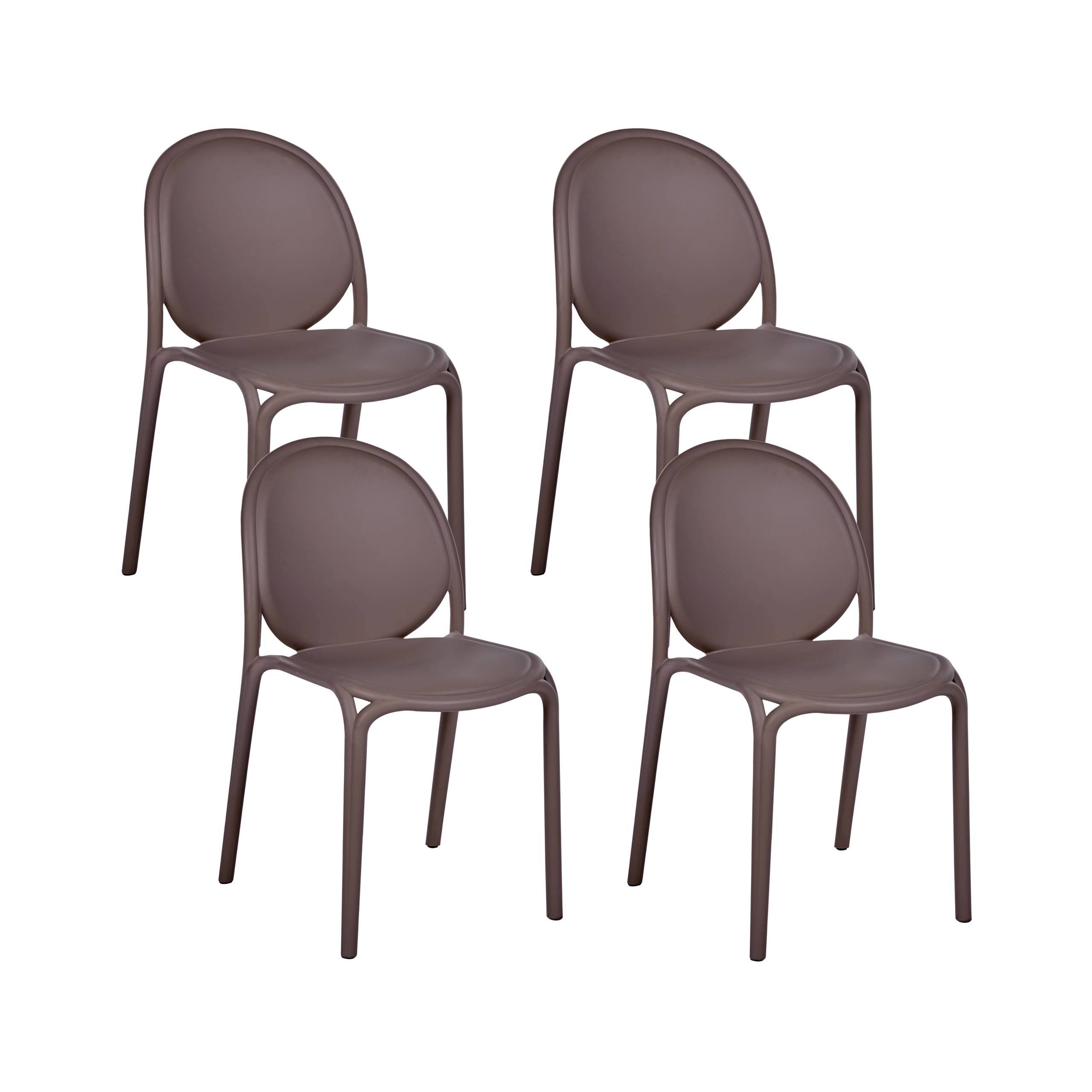 Beliani - Chaise de salle à manger Polypropylène Marron BRUGNELLO - 44x47x80- Beliani - Image 2