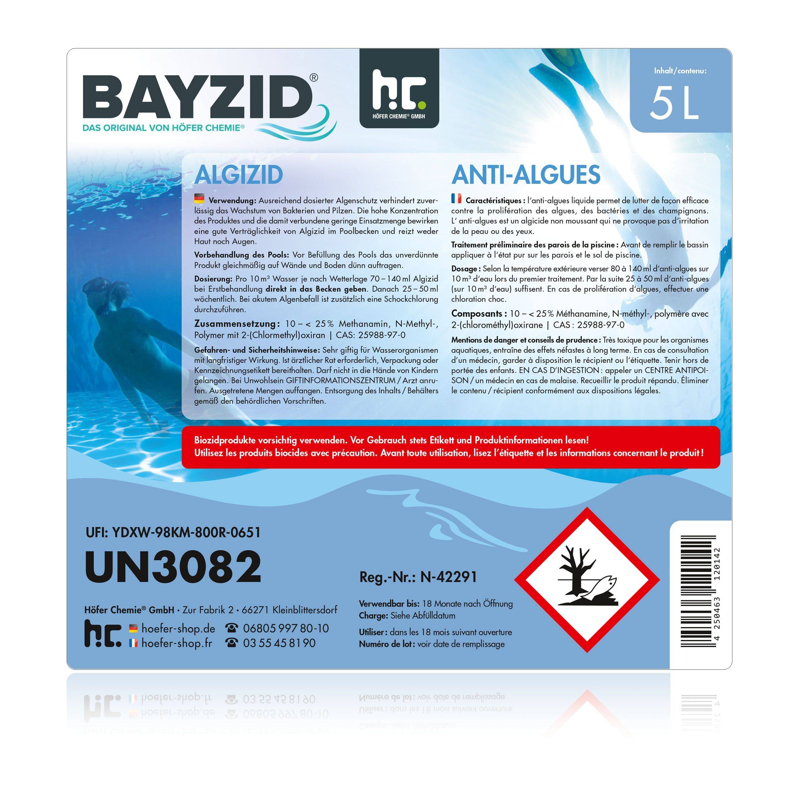Anti-algues BAYZID® en bidon de 5 L x 4 - Image 5