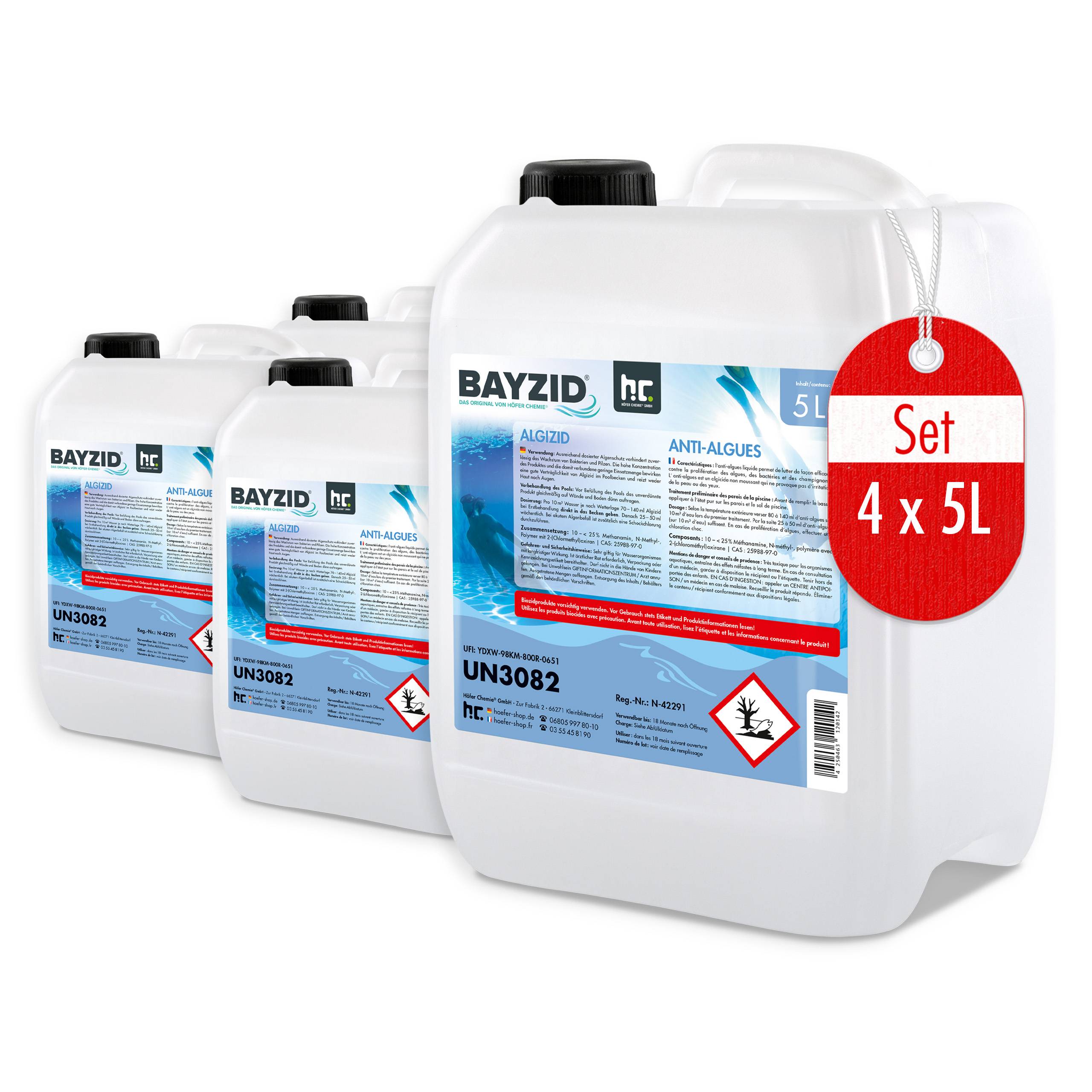 Anti-algues BAYZID® en bidon de 5 L x 4