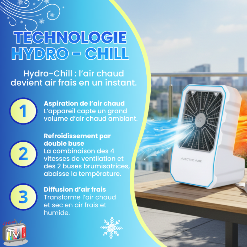 Rafraîchisseur d'Air Extérieur | Ventilateur Brumisateur Rechargeable | Humidificateur d'Air Portable avec Réservoir- VENTEO - Image 6