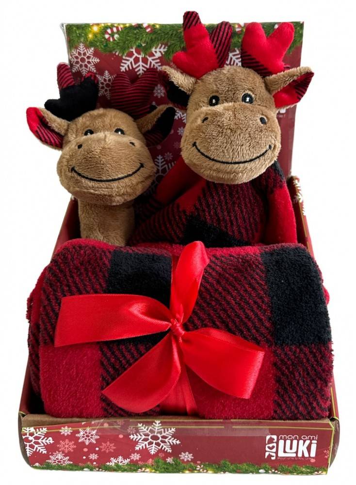 Jouet Noël peluche renne ou ours pour chien taille M - Mon Ami Luki - Image 1