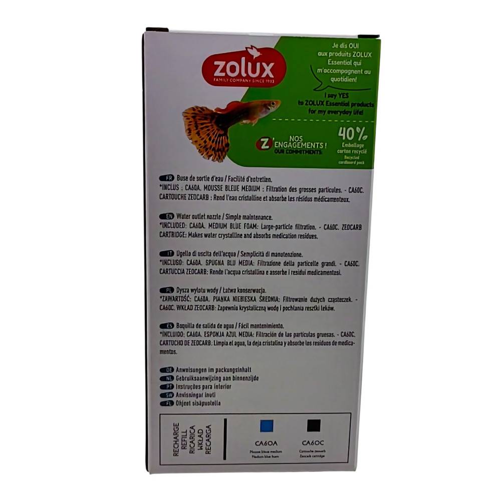 Zolux - Filtration intérieure cascade 60 puissance 4.2w, 280l/h pour aquarium de 30 à 60l max - Imagen 8