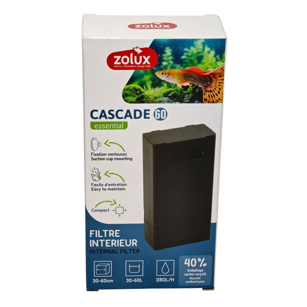Zolux - Filtration intérieure cascade 60 puissance 4.2w, 280l/h pour aquarium de 30 à 60l max - Image 6