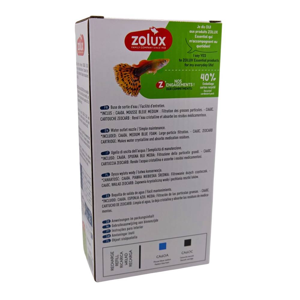 Zolux - Filtration intérieure cascade 60 puissance 4.2w, 280l/h pour aquarium de 30 à 60l max - Imagen 10