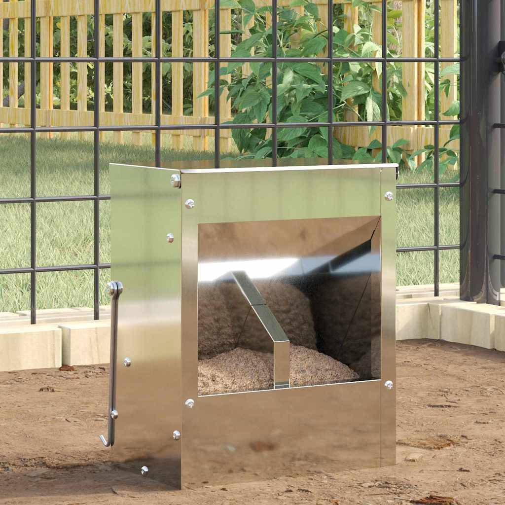 Nourrisseur Rongeur Acier Galvanisé 3kg Fixation Facile Argent - ComfortXL Outdoor Living - Image 1