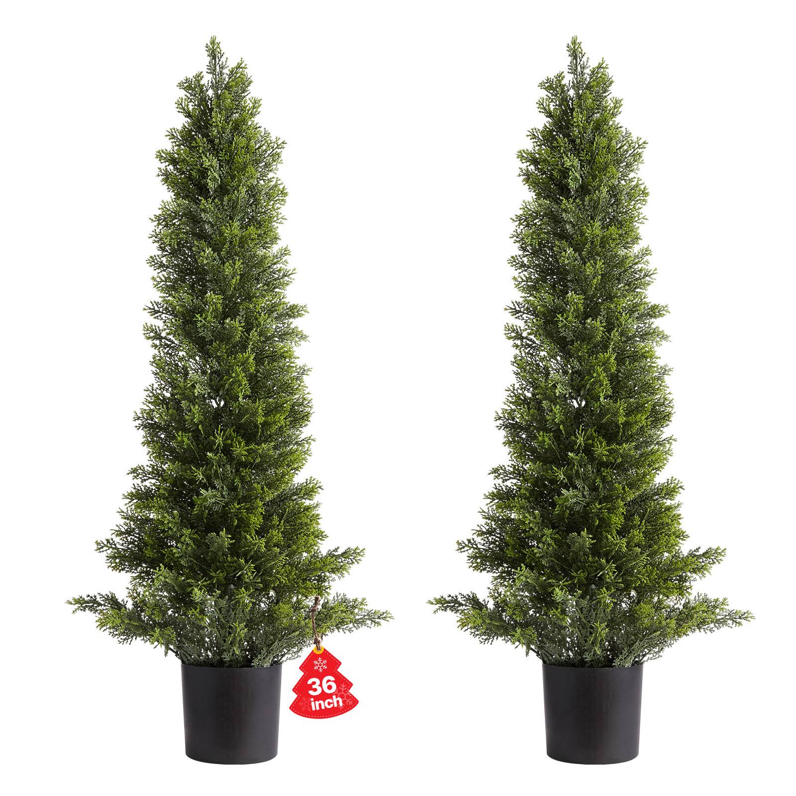VEVOR Arbre Topiaire Artificiel en Cèdre Faux Pin Plante Déco Lot de 2 914 mm