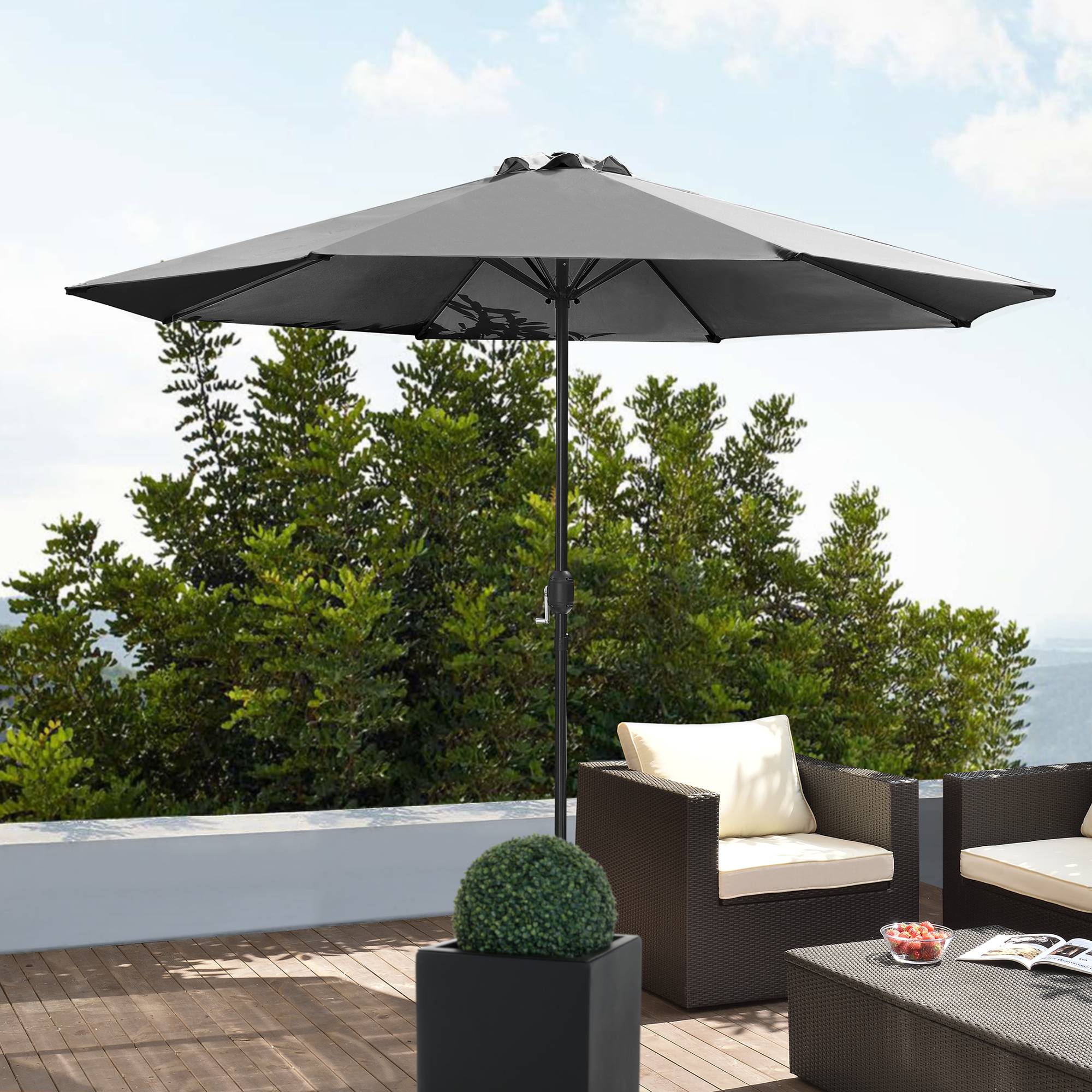 Casa.Pro - Parasol de Jardin Budapest Résistant Imperméable 300 x 230 cm Gris [casa.pro] - Imagen 2