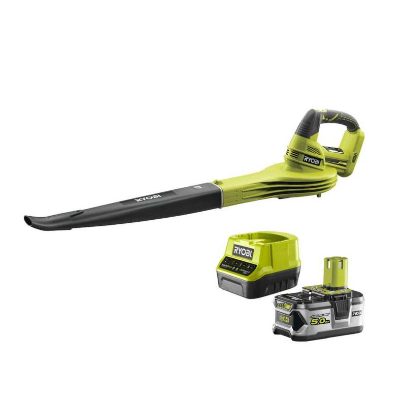 Ryobi - Pack RYOBI souffleur 18V One+ OBL1820S - 1 batterie 5.0Ah LithiumPlus - 1 chargeur rapide 2.0Ah RC18120-150 - Image 1