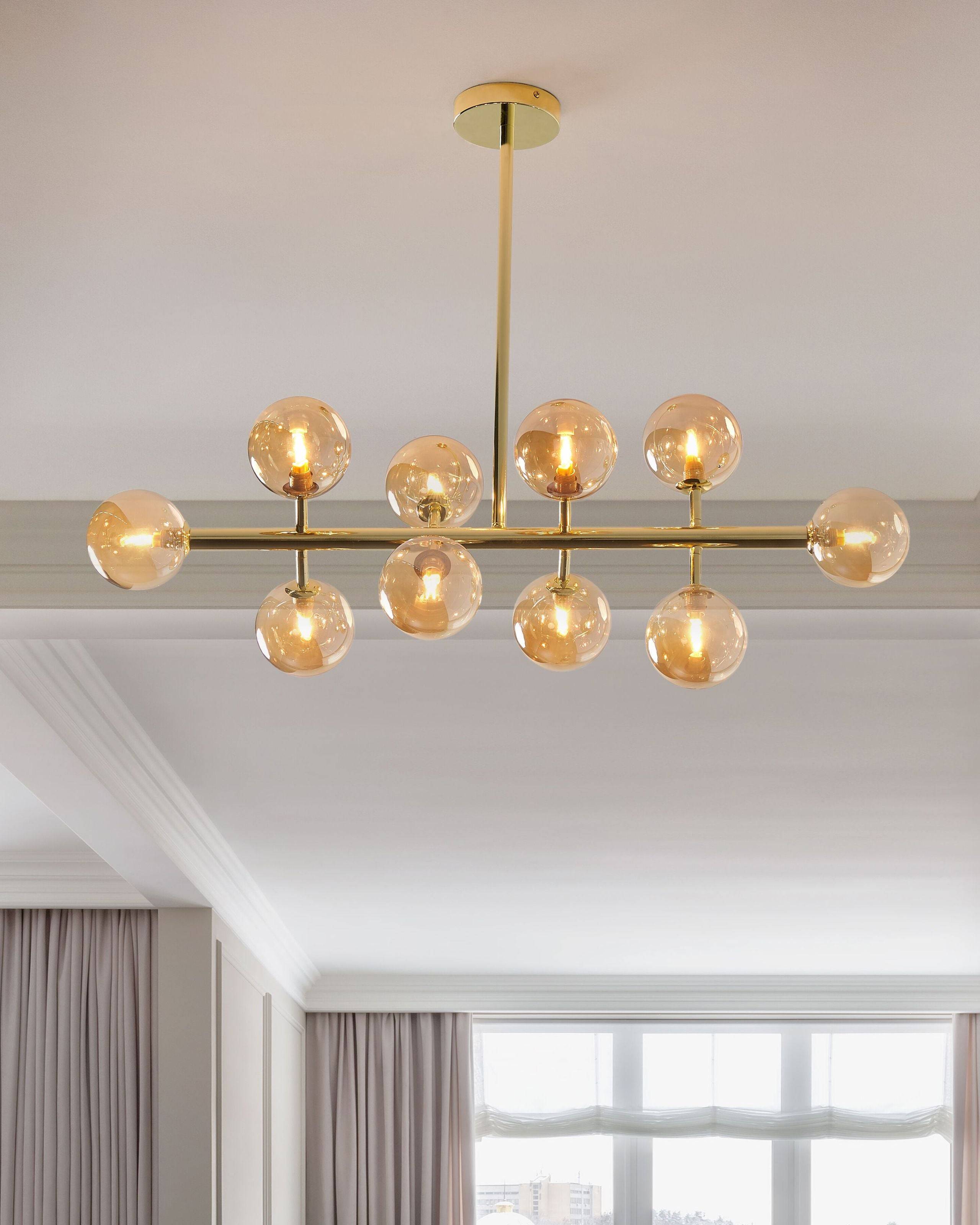 Beliani - Lampe suspension Acier Doré RAMIS - 90x34x68- Beliani - Image 1