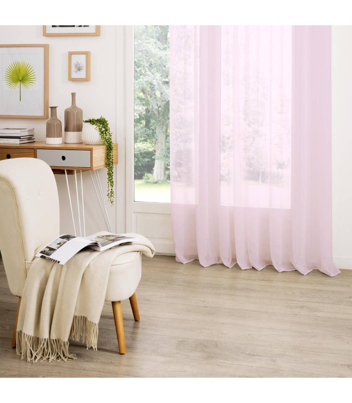 Voilage à œillets Etamine Rose 140 x 240 cm - Imagen 3