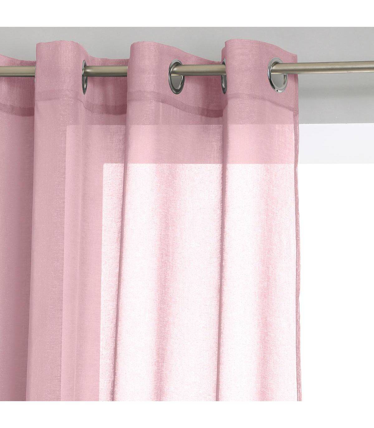 Voilage à œillets Etamine Rose 140 x 240 cm - Imagen 1