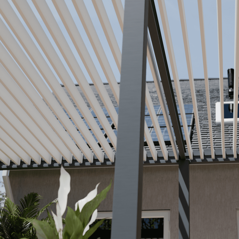 Ombrea - Pergola bioclimatique Ombréa autoportante 4x6M - Anthracite/blanc - ELMO Ombréa - Image 5