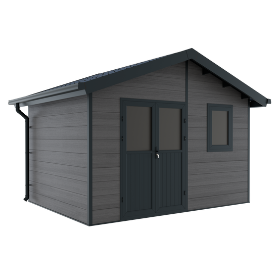 Abri de Jardin Composite ISORA - 12m2 Gris - Cabane Atelier / Abri Velo - Image 3