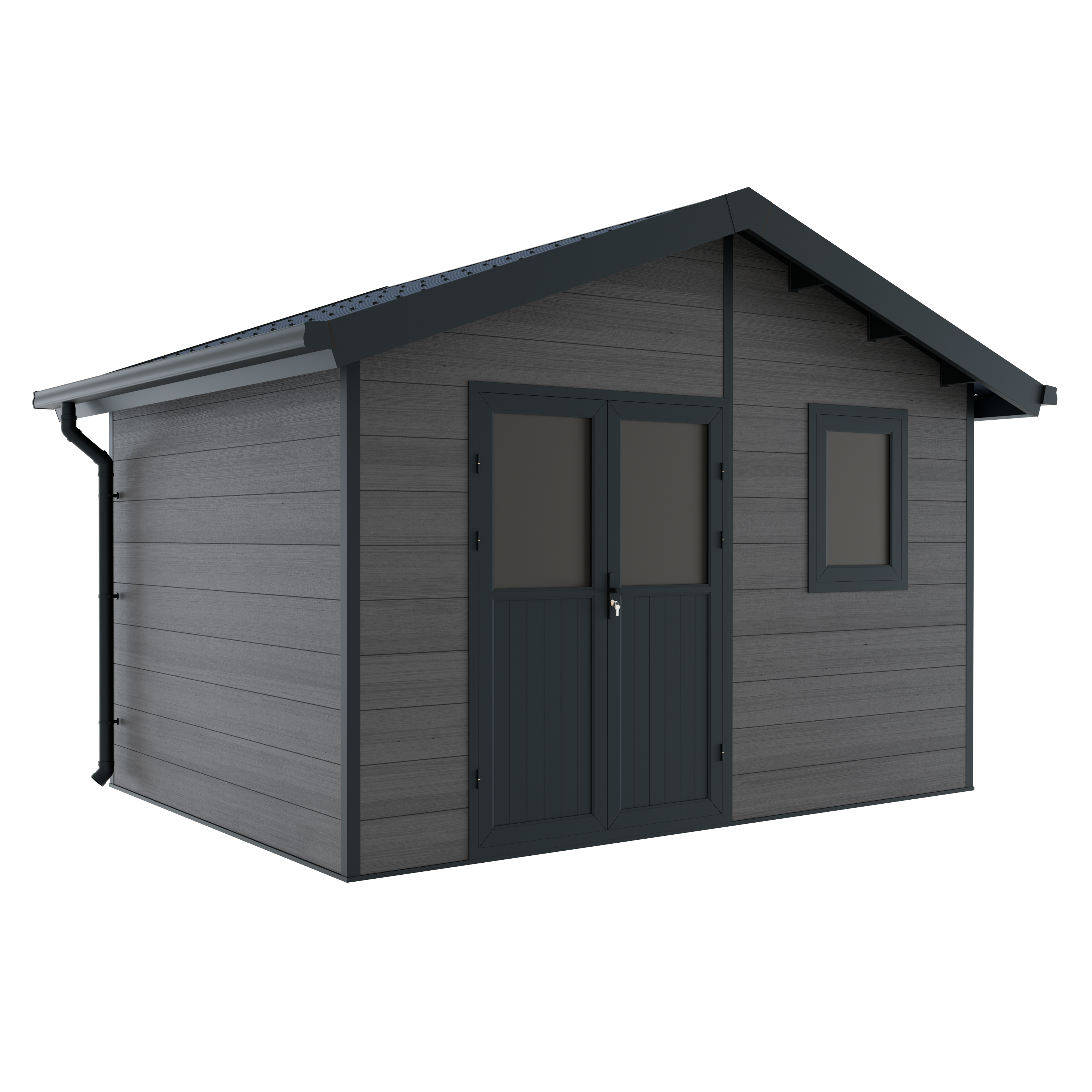 Abri de Jardin Composite ISORA - 12m2 Gris - Cabane Atelier / Abri Velo - Image 3